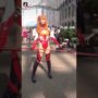 【エロい巨乳コスプレ動画】紅色巨乳高叉美女cosplay。